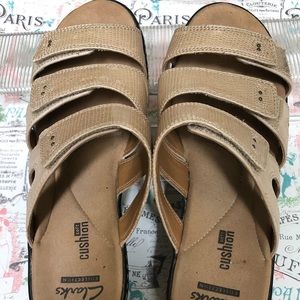 Clarks Collection Leather Wedge Sandals